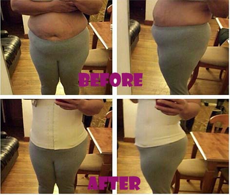 waist trainer results- before and after