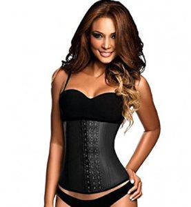 Waist Trainer And Shaper - Black 3 Hook Latex Waist Cincher Belt - By Ann Chery 2