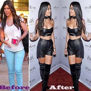 Kourtney Kardashian waist trainer result