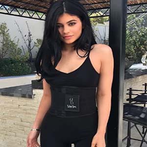Kylie Kardashian black waist trainer garment