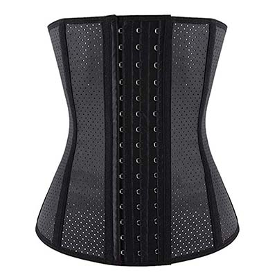 sleep with a lover beauty latex waist trainer corset on