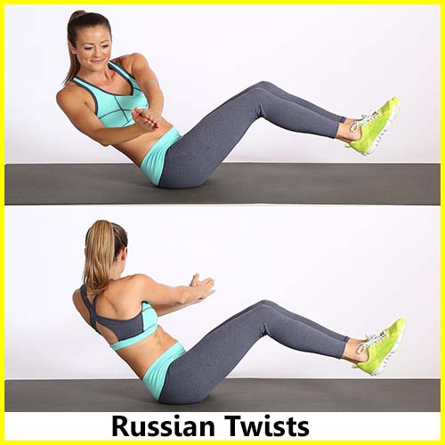 Best exercises for muffin top and love handles - Russian Twists